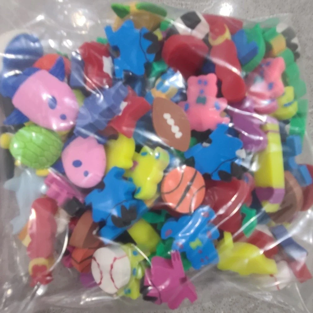 108 Colorful Classroom Incentive Erasers